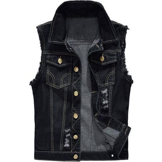 Gilet Jean Sans Manches Femme – Style Décontracté, Déchiré, Court | Parfait Pour L'Été, Sorties, Loisirs