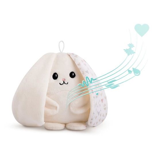 Doudou Bruit Blanc Peluche MyHummy Lapin Gris - Capteur De Pleurs