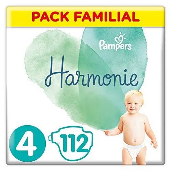 Couches Pampers Taille 4 (9-14 kg) - Harmonie Couches, 112 couches, Pack Familial 81673935