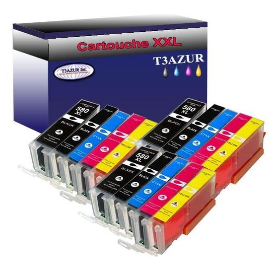 Cartouche d'encre T3AZUR 15 Cartouches compatibles avec Canon PGI