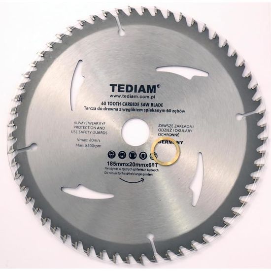 Lame De Scie Circulaire 185 Mm - 40 Dents, Alésage 20-16 Mm, Pour Coupe Bois - 4