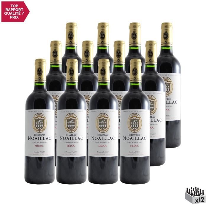 Château Noaillac Rouge 2018 - Lot de 12x75cl - Vin Rouge de Bordeaux - Appellation AOC Médoc - Cépages Cabernet Sauvignon, Petit Ver