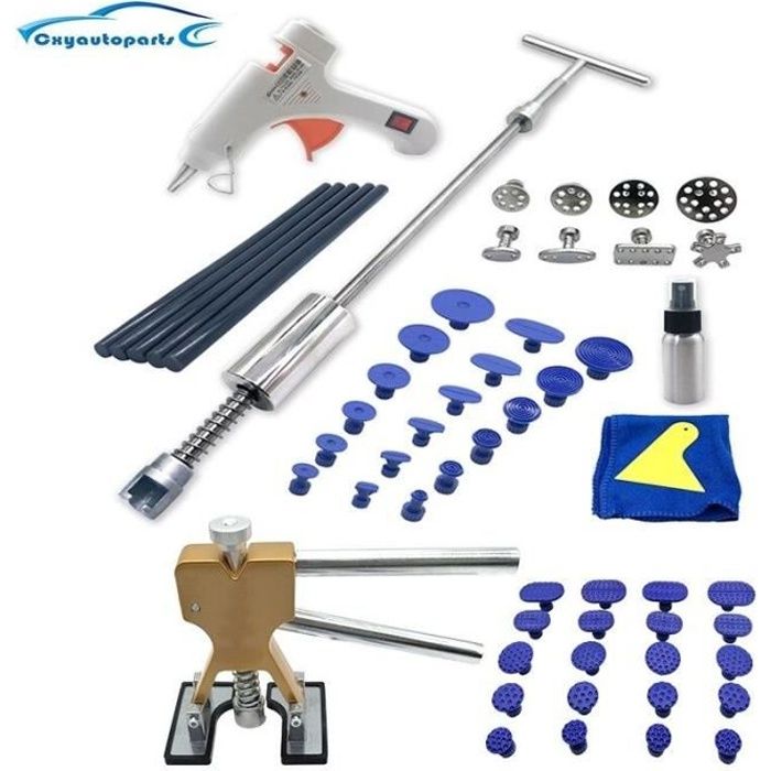 Outil de débosselage pour carrosserie de voiture, Kit d'extraction de débosselage, marteau coulissant, ventouses pour les dommages c