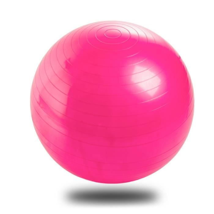 Ballon de Gymnastique Ballon Fitness Yoga Balle d’Exercice Antidérapant Balle Gymnastique avec Pompe, 65cm, Rose