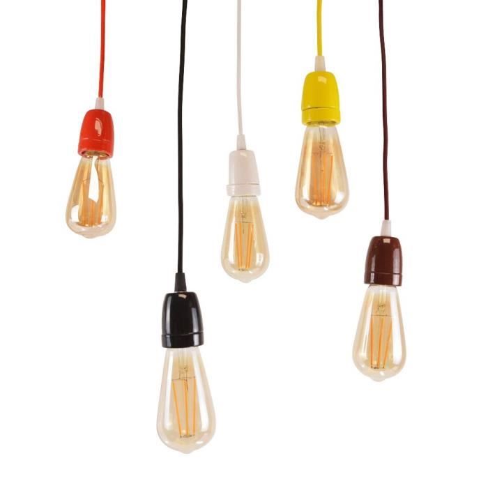 Suspension douille céramique - Couleur :Marron