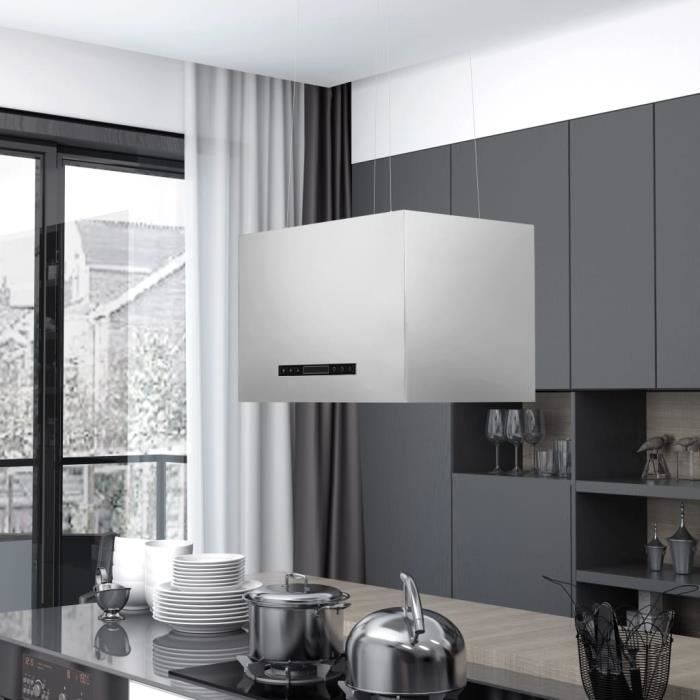 Hotte suspendue à capteur tactile LCD Hotte aspirante cuisine Hotte décorative 55 cm Acier inoxydable