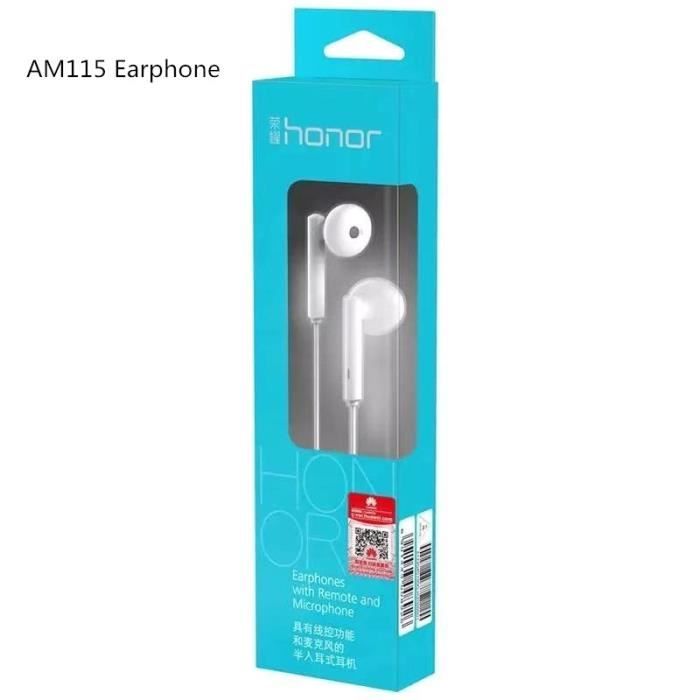 Oreillettes Bluetooth D'origine Huawei 3.5mm Casque Mate 10 20 AM115 Écouteur Avec Micro Pour P20 lite P10 P9 Plus P30 - With box