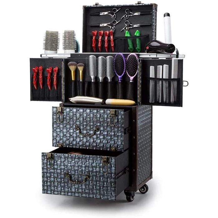 COFFRET DE MAQUILLAGE ZQJKL Professionnel Chariot De Maquillage Mallette À Cosmétiques Roulante Trousse De Toile343