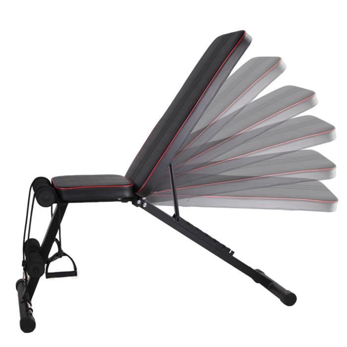 Banc de musculation multifonction pliable, Banc de fitness pliant réglable pour Abdominaux et Dos Bras
