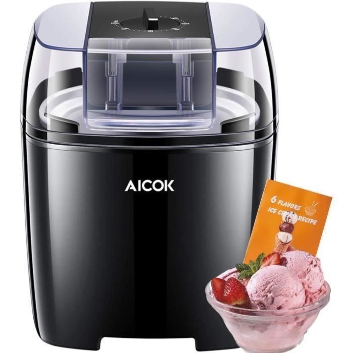 Machine à Glace - DECEN Sorbetière au Yaourt Glacé Professionnelle de 1,5 L - 15 à 30 Minutes pour Faire de la Crème Glacée Saine