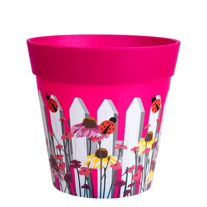 Hum Flowerpots Pot de Fleurs Colorés d'intérieur/extérieur Clôture Rose