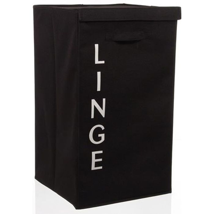 Panier à linge Ecriture - Noir