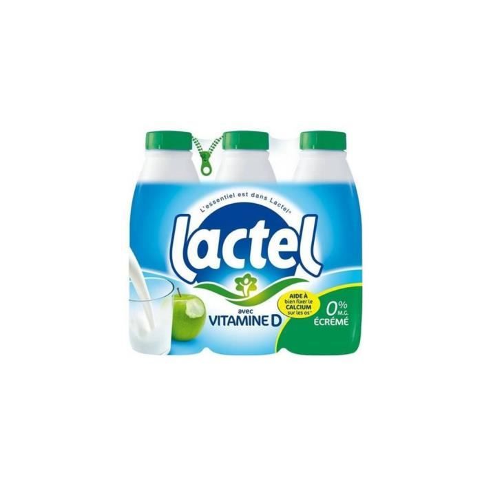 Lait Lactel Vitamine D écrémé 1L (lot de 12)