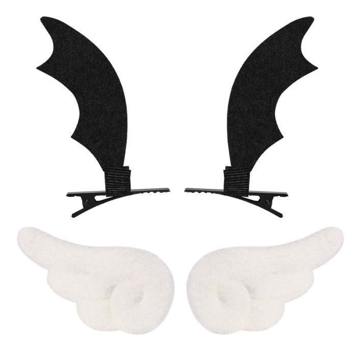 2 paires d'ailes d'ange épingles à pinces à en cuir de dessin animé mignon PINCE - BARRETTE - CHOUCHOU - ELASTIQUE