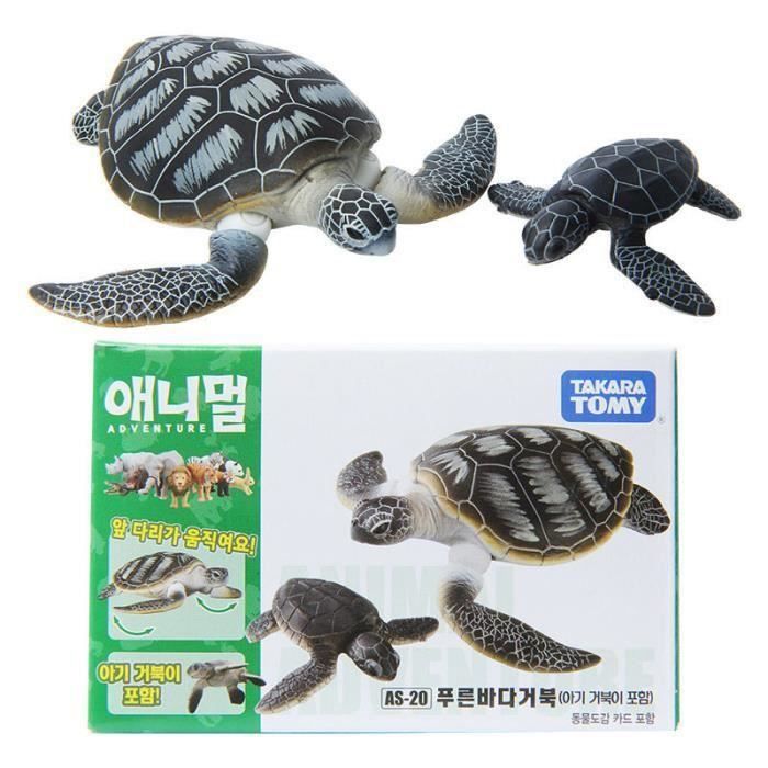 Takara Tomy ANIA AS-20 Animal Green Sea Turtle Action Figure Marine Toy 2pcs