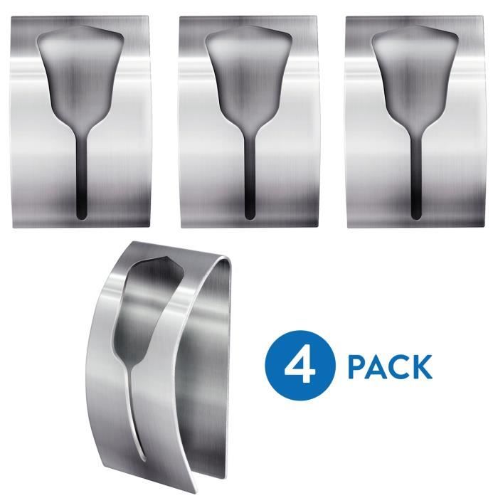 Tatkraft Ida Porte-Serviettes Adhésif en Acier Inoxydable (4 pièces), Patère de Salle de Bain, jusqu'à 5 kg