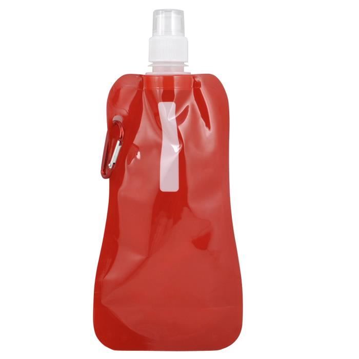 TRIXES Bouteille de sport pour eau et boisson pliable, camping, réutilisable, rouge de marque