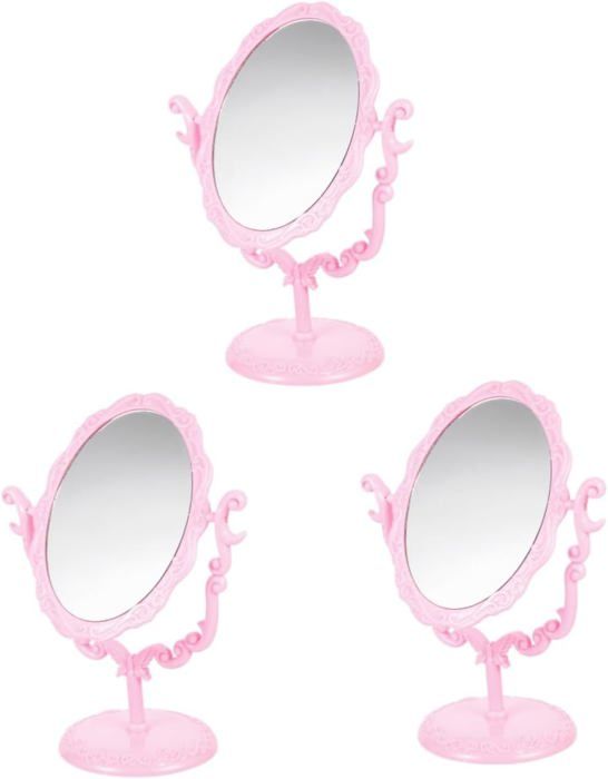 Miroir De Maquillage Tournant FOMIYES - Ovale Vintage - Pivotant 360° - Base Stable - Doré