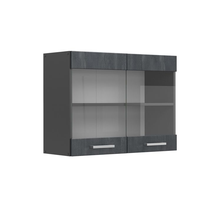 Armoire en verre R-Line 80cm Béton noir/Anthracite Vicco 47498