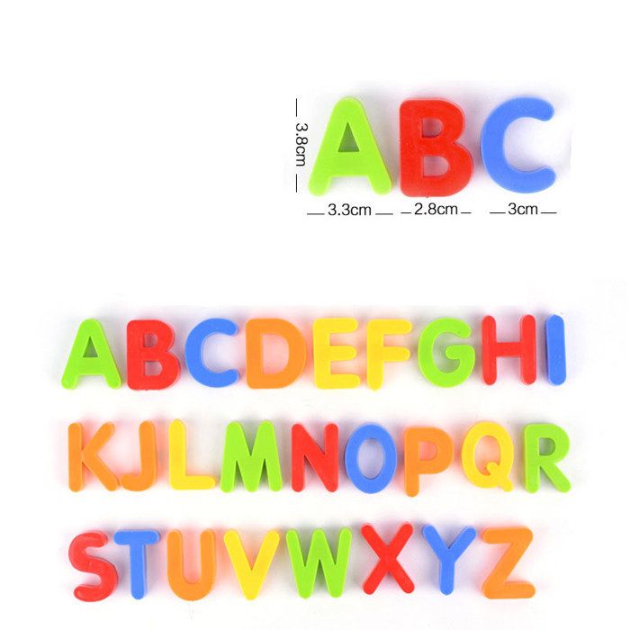 Lettres de l'alphabet magnétiques pour enfants, autocollants de réigérateur en plastique, tout-petits, jouets d'apprentissage de l' orthographe et du comptage  15