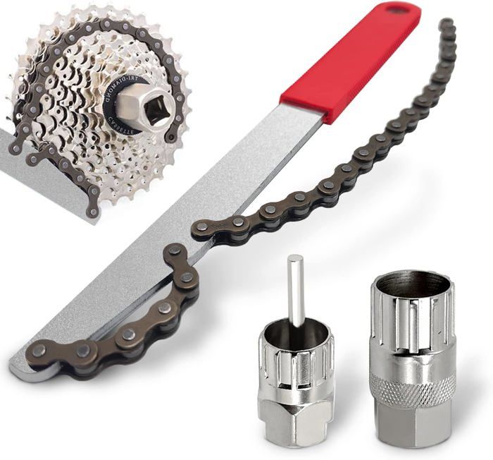 Fouet à Chaîne Et Extracteur De Cassette Vélo – Acier 45# – Universel VTT, Route, Trekking – Jauge Incluse