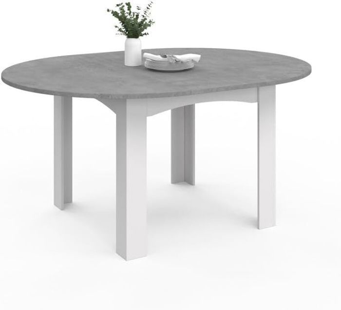Table à Manger Ronde Extensible 110 à 150 Cm - Bois Massif, Base En X - Passe De 4 à 8 Personnes - Finition Noyer Ou Noir