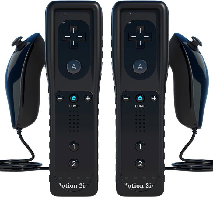 2 Piece Manette de Wii avec Nunchuk et Motion Plus Telecommande de Wii sans Fil Controleur Manette Wii Remote Motion Plus - vue 2