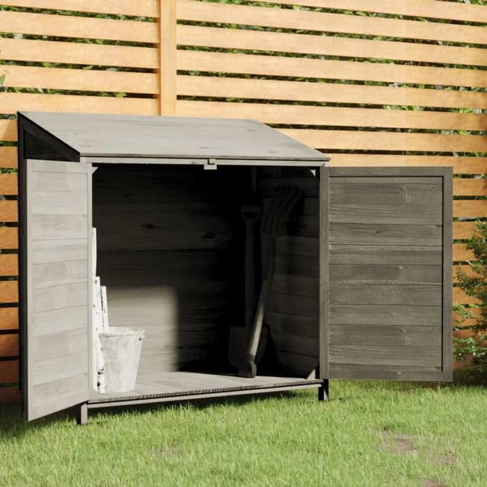 Soldes dété 2025 Remise de jardin - CLOUD - Abri de jardin - Anthracite 102x52x112 cm Bois de sapin solide LL357