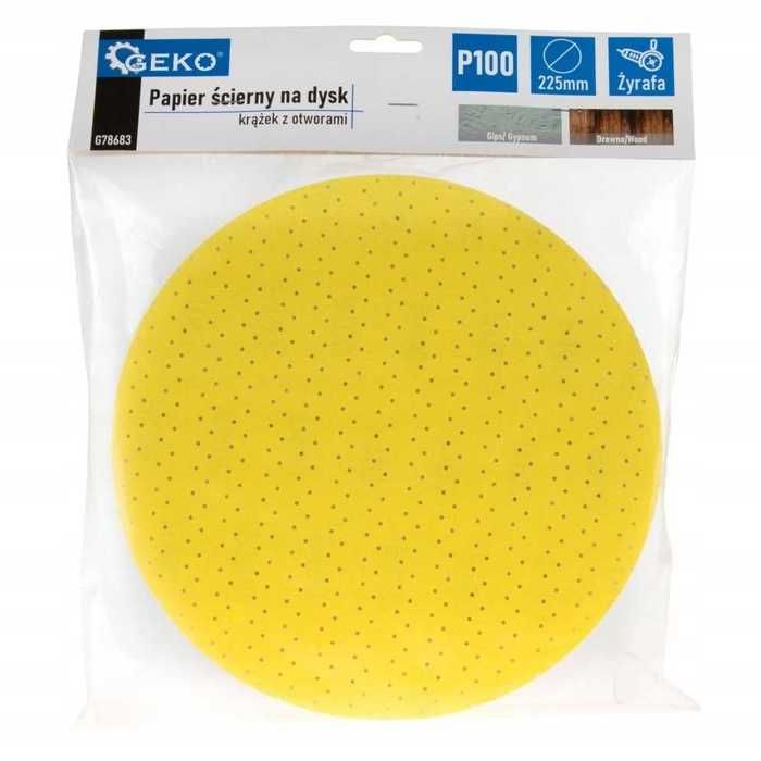 Disque de papier de verre perforé 225 mm P100 pour girafe, 1 pièce GEKO — free download