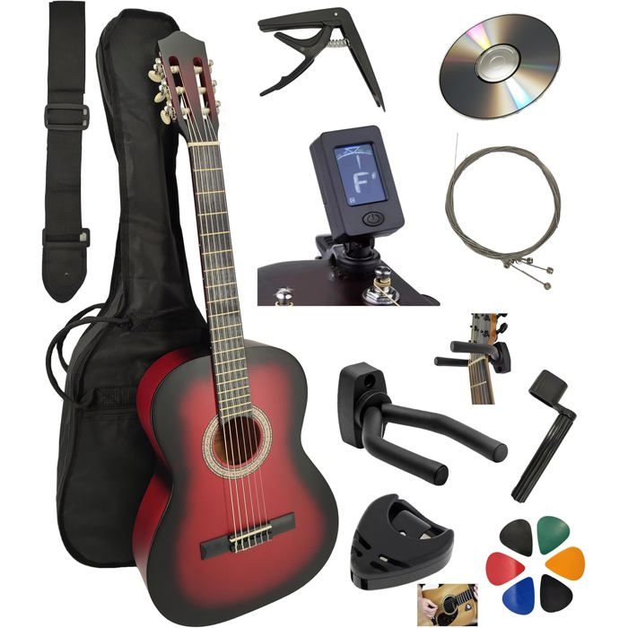 Pack Guitare Classique AMROVA 3/4 pour Enfants (8-12 ans) : Le Kit Complet pour Débuter avec Succès et Plaisir !