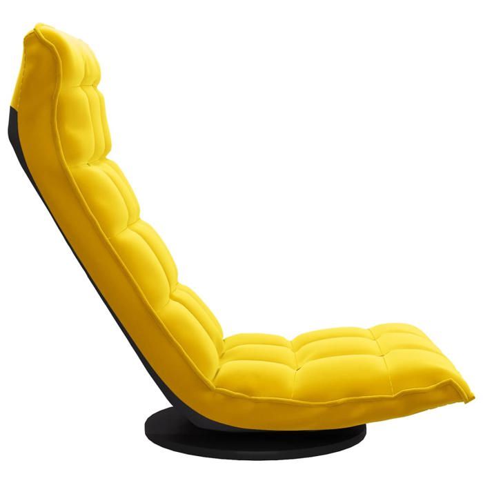 Jaune Fauteuil/Chaise longue de sol pivotante - SOLOMON - Moderne - Jaune Velours CCC2552