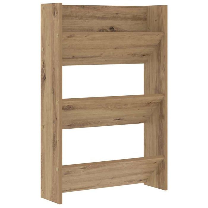 Cabinet à chaussures mural - vidaXL - Chêne artisanal - Bois dingénierie - 60x18x90 cm - 2 étagères