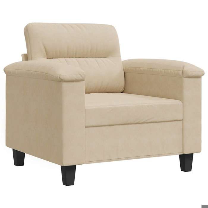 BEST-HOME SOFA-SALON - UU - Chaise de canapé crème 60 cm tissu microfibre HH392