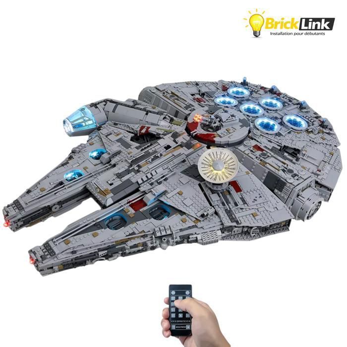 Kit LED – Installation facile pour LEGO Millennium Falcon Star Wars™ 75192 – Télécommande incluse