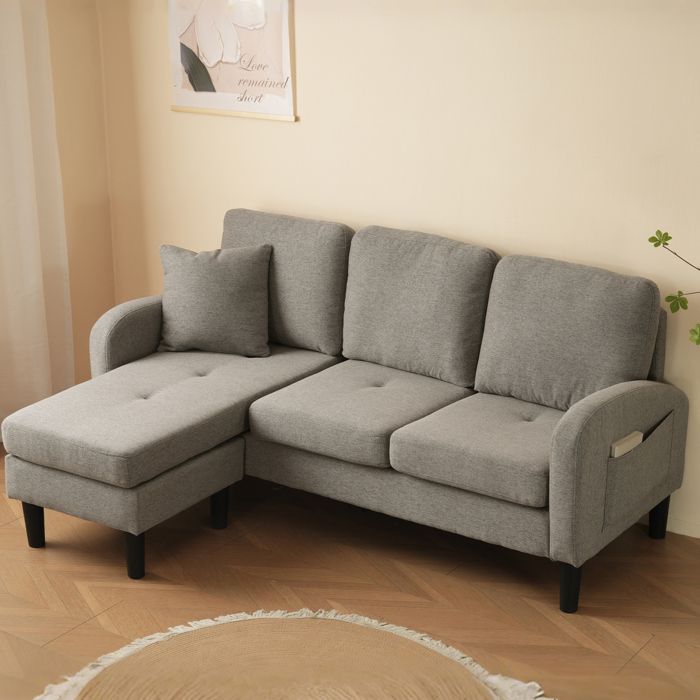 Canapé d’angle avec méridienne modulaire 166 x 118 x 77 cm FloraGrace
