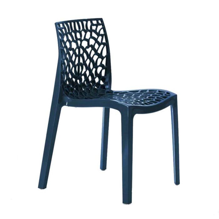 Chaise Polypropylène Design Nid dAbeille de Jardin Bistrot Gruvyer Grand Soleil - Bleu foncé Chaise Polypropylène Design Nid dAbeille de Jardin Bistrot Gruvyer Grand Soleil - Bleu foncé