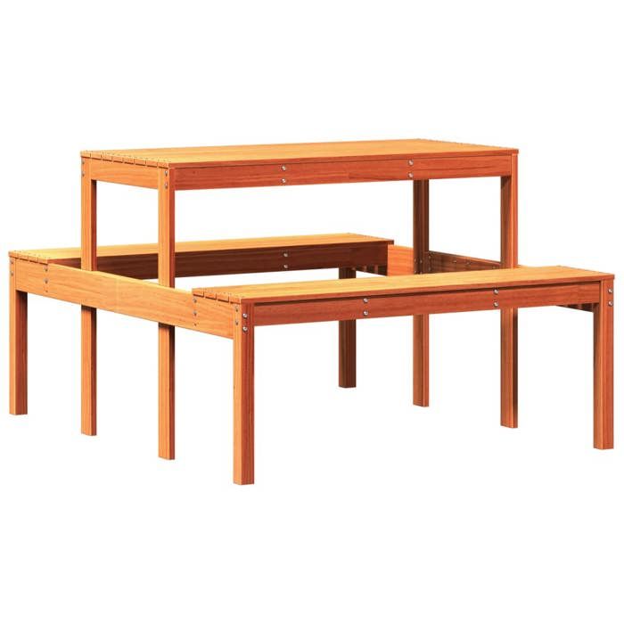 ABBO-SALE* Table de pique-nique 1 PC - SWEETY - Table de Repas - cire marron 110x134x75cm - bois massif pin - 2/4 personnes3817212