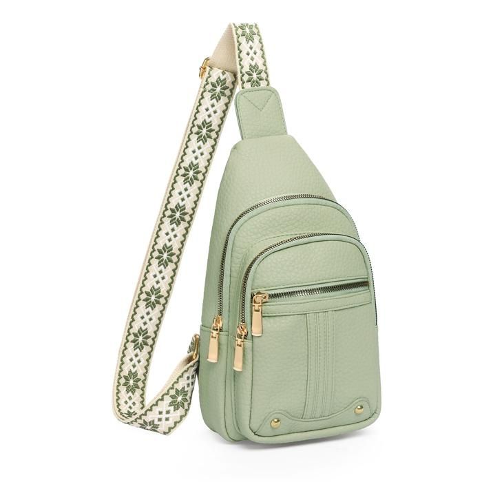 Sacs Bandoulière Femme XJYDNCG Sac Banane de Poitrine Multifonctionnel - Vert