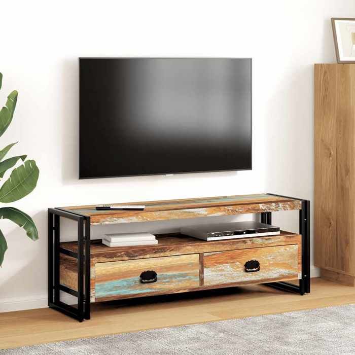 Promo avril*Meuble TV - MONNA - Support TV jusqu’à 50 - Banc TV - Bois de récupération massif_546106