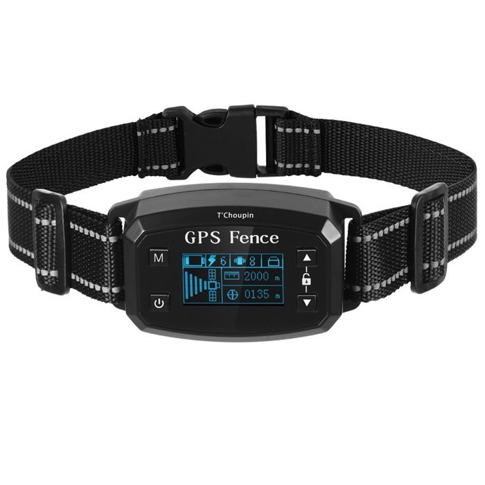 Clôture électrique pour Chien - TChoupin - Sans fil - Avec écran LCD couleur - Distance maximale 2000 m - 9 niveaux dintensité