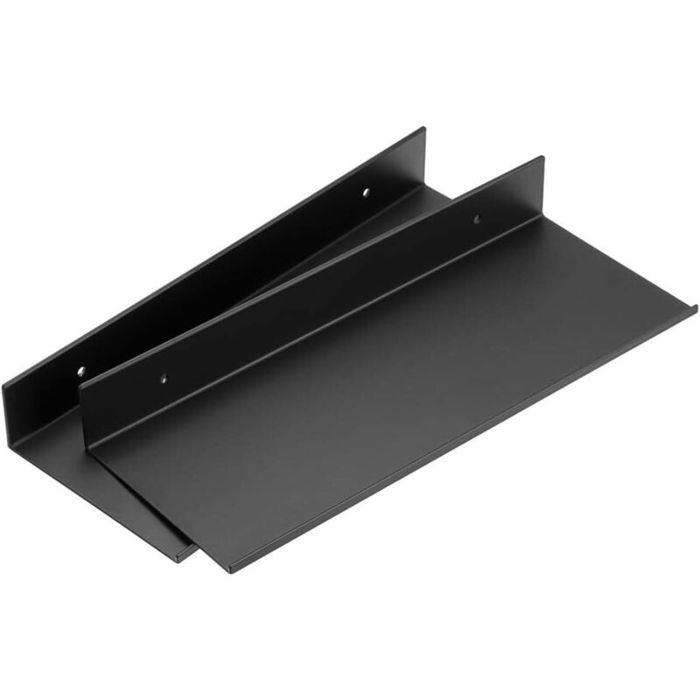 Étagères murales en aluminium - Unbrand - Lot de 2 étagères - Alliage daluminium - Dimensions: 30 cm - Couleur: Noir