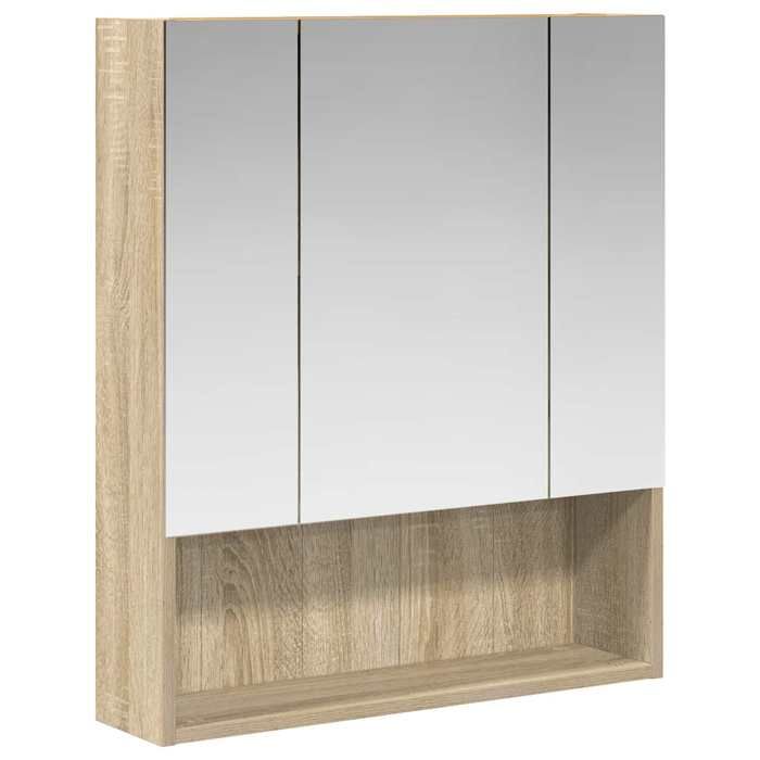 Armoire miroir de salle de bain - vidaXL - bois dingénierie - chêne sonoma - 1 porte - 2 étagères - 60 x 145 x 70 cm 280nhs18n