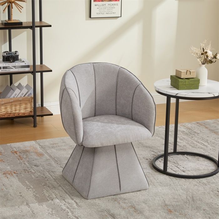 Fauteuil de salon rotatif design - Fauteuil 1 place - Chaise pivotante ergonomique pour chambre - Gris