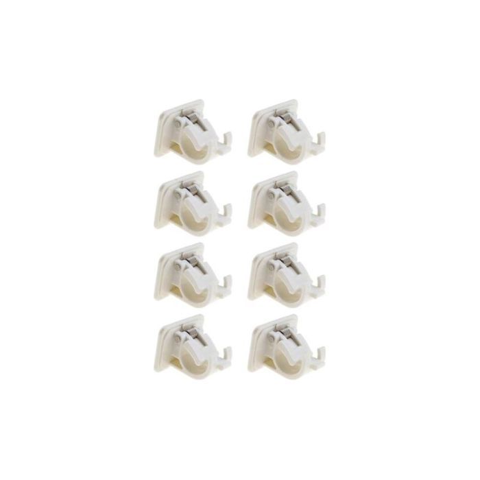 Lot de 8 supports réglables sans clous pour rideaux voiles manteaux – blanc