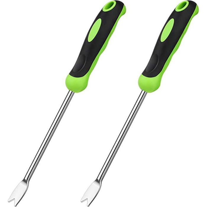 Fourche à Racines 33 cm Inox + Tête Plastique Ultra-Résistante – Désherbage & Ameublissement – Lot de 2