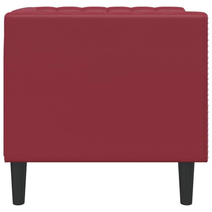 Fauteuil Chesterfield rouge bordeaux similicuir_2 ans garantie_53362