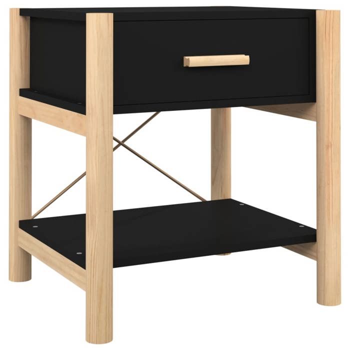 Tables de lit Moderne CHIC 2 pcs Armoires de chevet - Pour chambre - Noir 42x38x45 cm Bois d’ingénierie CC377