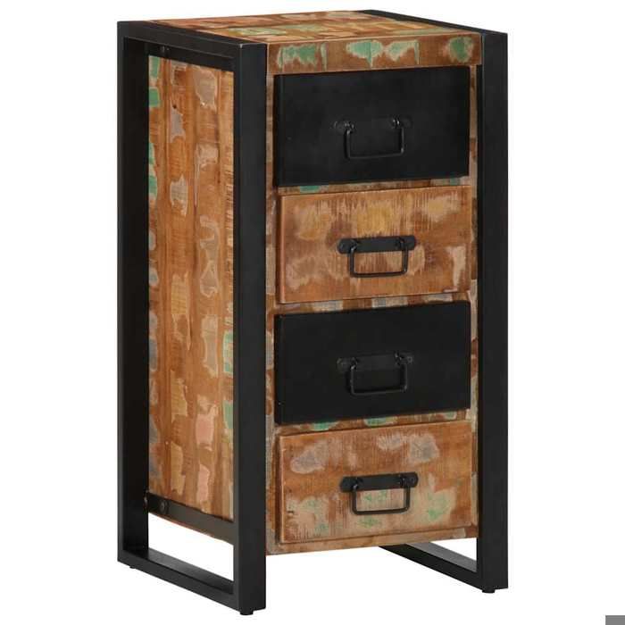 Armoire rangement vidaxl Buffet salon à tiroir multicolore 40x40x75 cm bois de récupération &20370