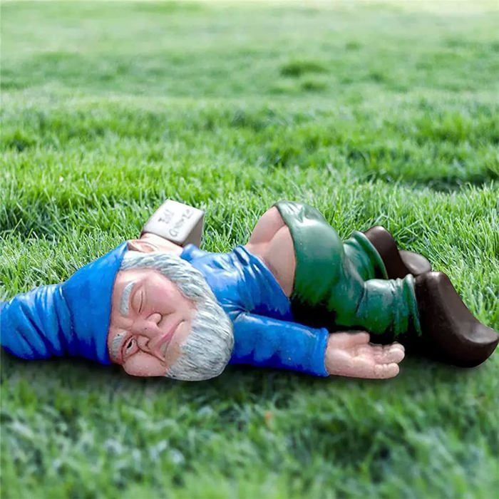 Nains de jardin Nains de jardin drôles Statue de jardin de gnome Artisanat de nain de jardin en résine terrasse balcon Bleu