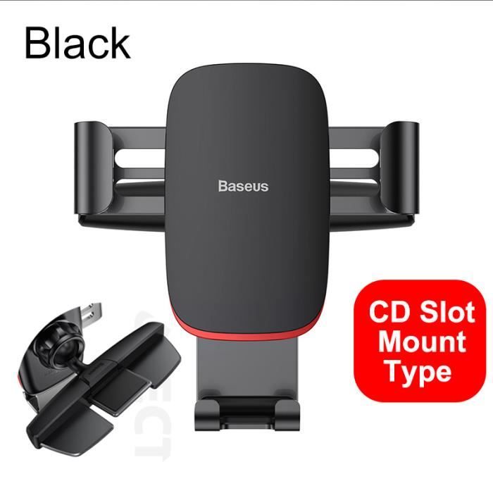 Fente pour CD noir - support de téléphone portable par gravité pour  voiture, Clip pour iPhone, Samsung